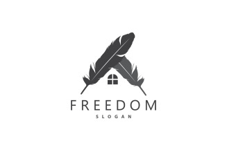 Feather Logo Design Minimalist Template V9