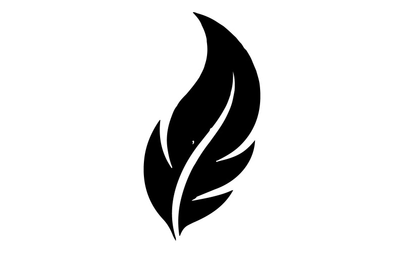 The logo features a stylized design feather Illustration