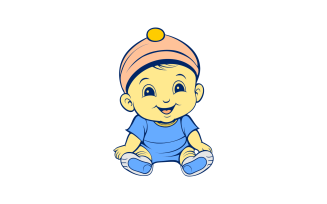 A Happy Cute Child Smiling Mascot