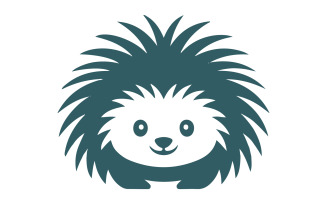 A logo design featuring a stylized porcupine