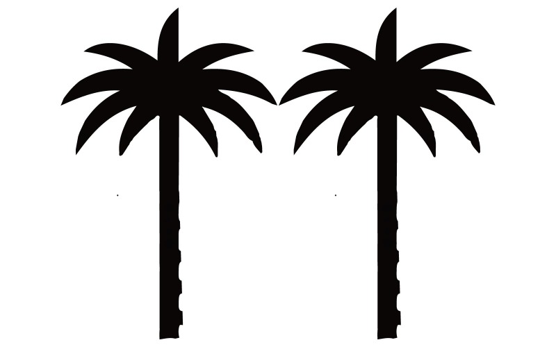 A minimalist featuring a stylized plam tree Illustration