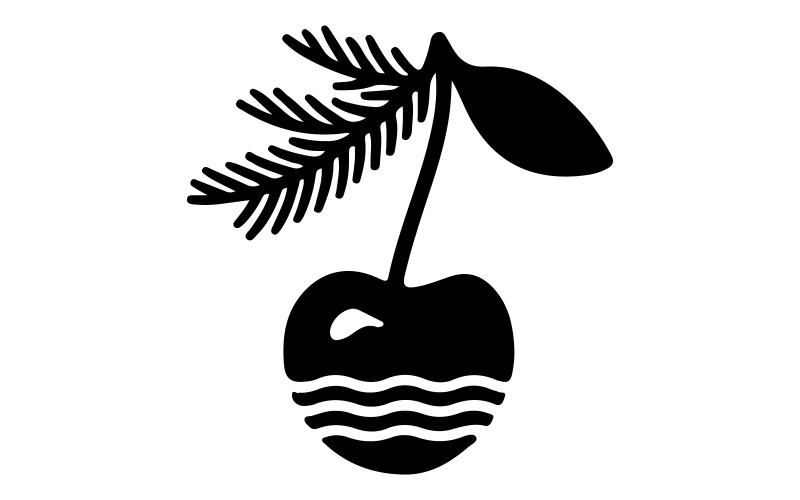 The logo features a cherry with a stem Illustration