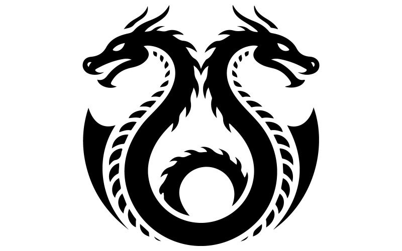 The logo features a grey dragons Illustration