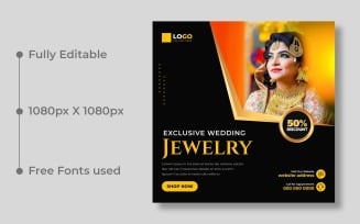 Wedding Jewelry Social Media Post Banner Template Ver-11