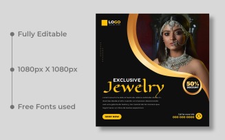 Wedding Jewelry Social Media Post Banner Template Ver-12