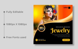 Wedding Jewelry Social Media Post Banner Template Ver-16