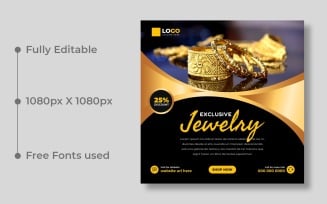 Wedding Jewelry Social Media Post Banner Template Ver-17