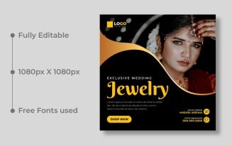 Wedding Jewelry Social Media Post Banner Template Ver-19