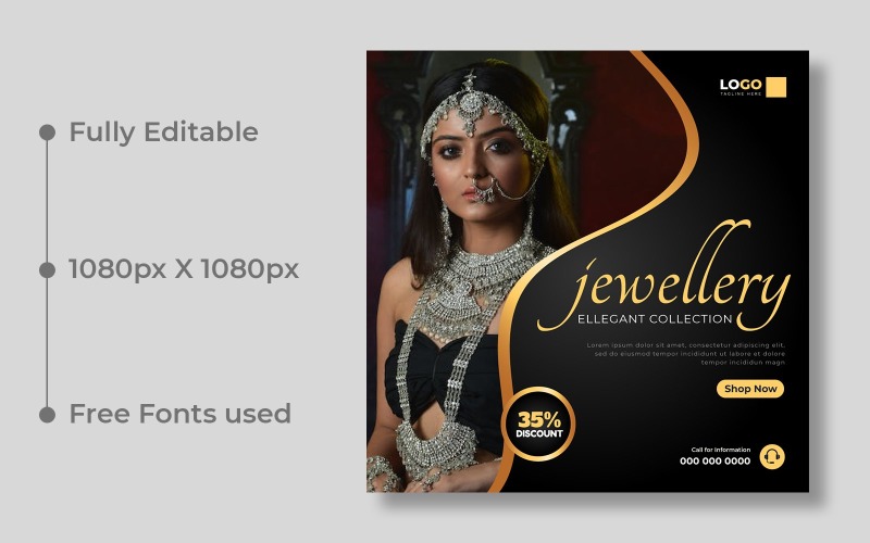 Wedding Jewelry Social Media Post Banner Template Ver-1