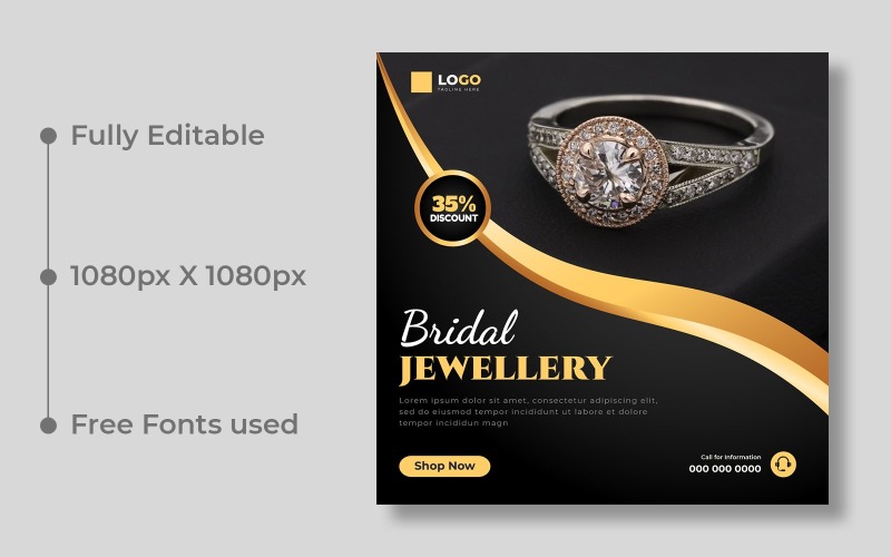 Wedding Jewelry Social Media Post Banner Template Ver-2