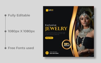 Wedding Jewelry Social Media Post Banner Template Ver-4
