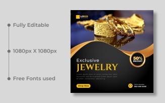 Wedding Jewelry Social Media Post Banner Template Ver-6
