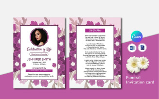 Funeral Prayer Card Template – Elegant & Customizable Design