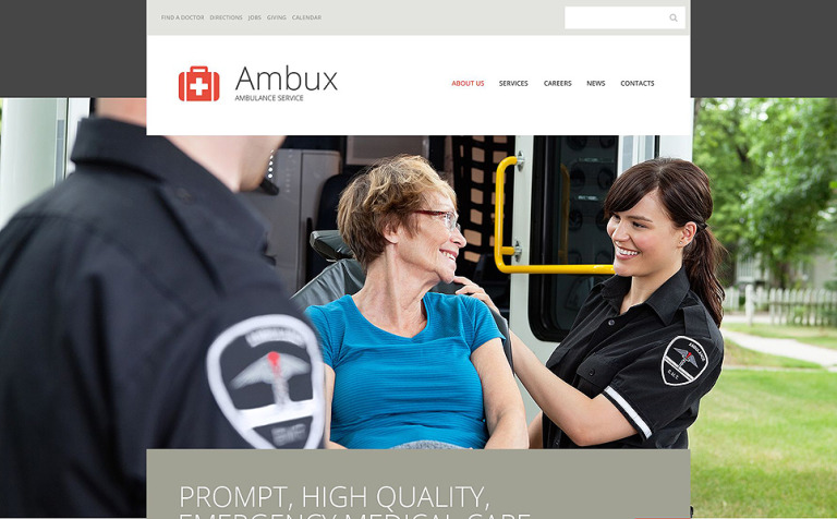 Ambulance Services Parallax Website Template Big Screenshot Ambulance Services Website Template New Screenshots BIG