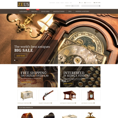 Antique Store ZenCart Template #53946