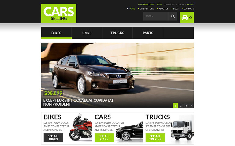 Auto Dealership Parallax VirtueMart Template Big Screenshot Auto Dealership VirtueMart Template New Screenshots BIG