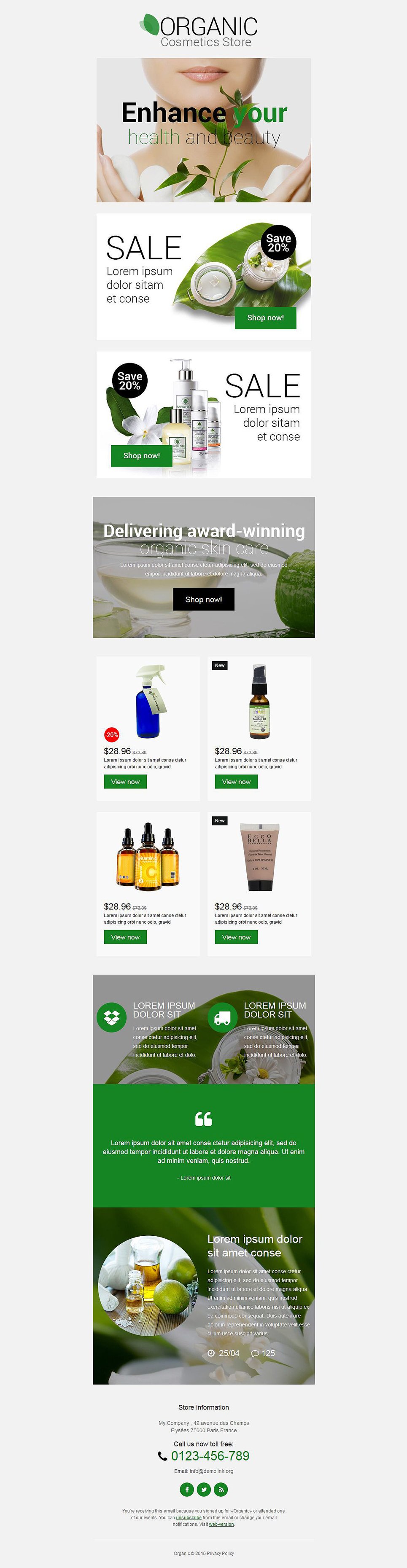 Cosmetics Store Responsive Newsletter Template New Screenshots BIG