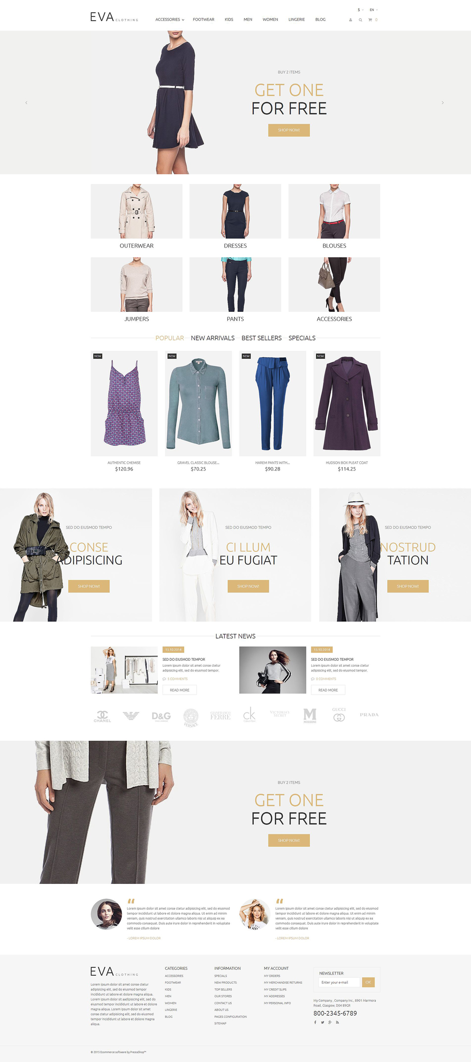 EVA Clothing PrestaShop Theme New Screenshots BIG