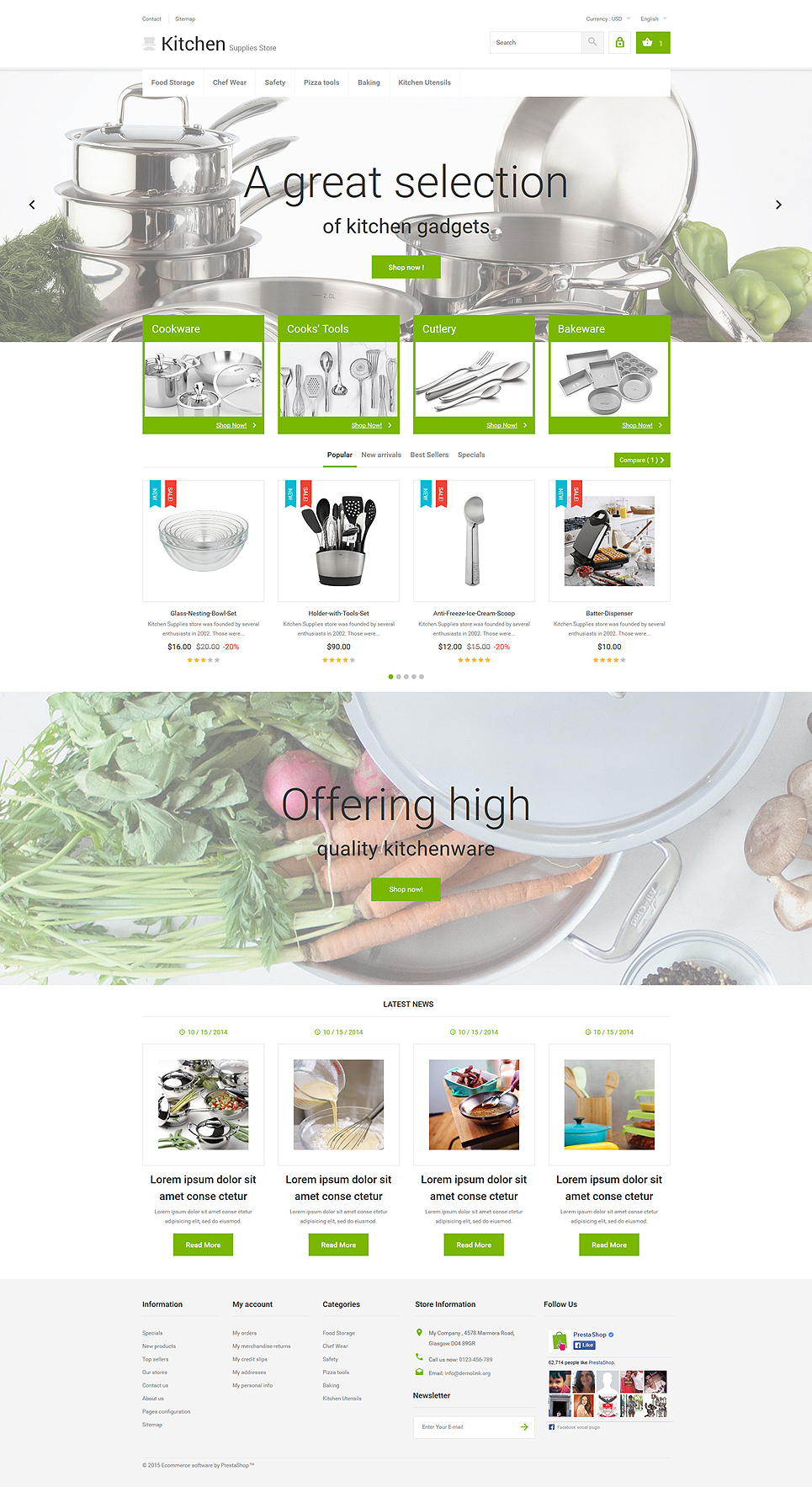 Kitchen Supplies Store PrestaShop Theme New Screenshots BIG