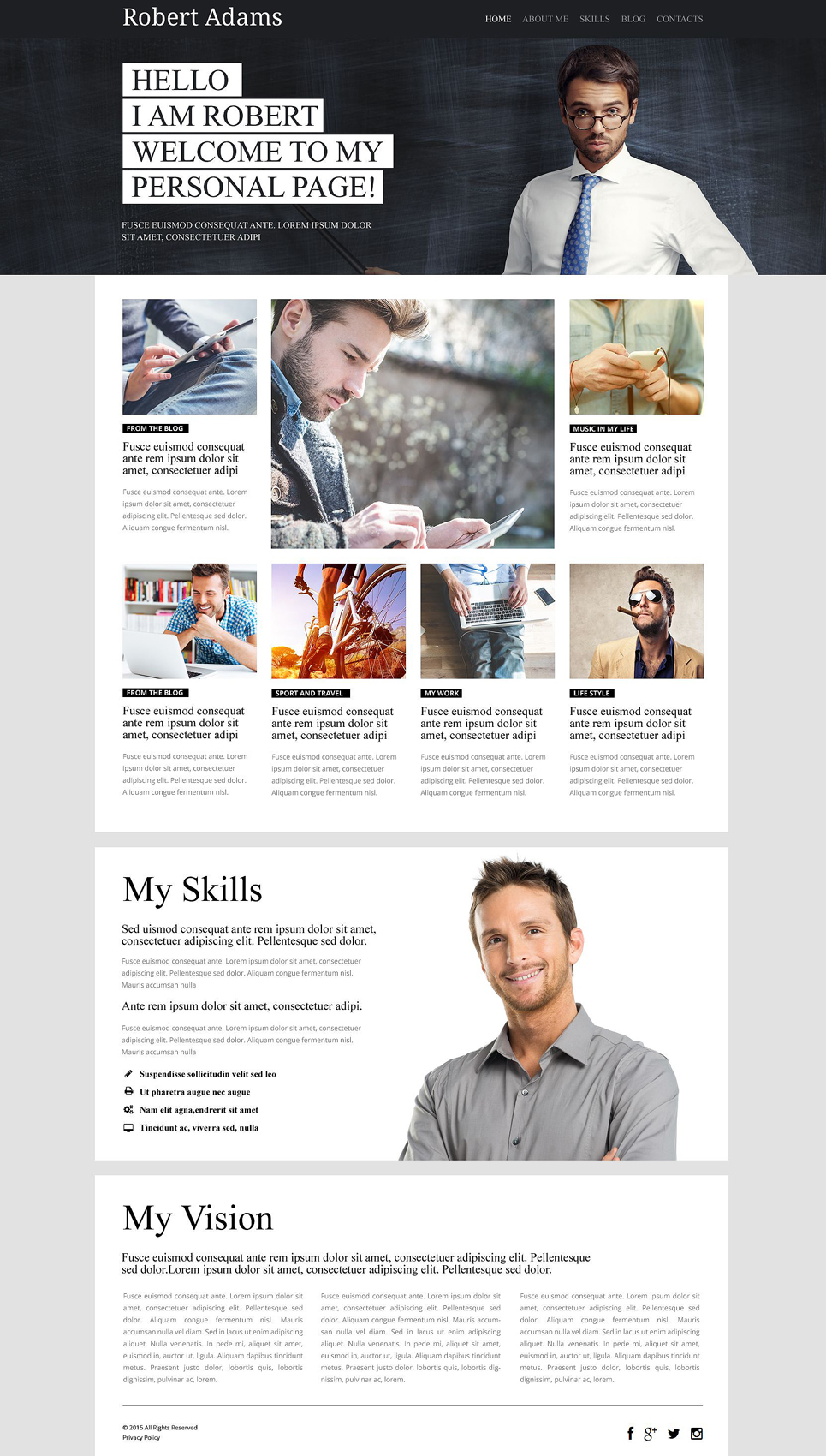 Personal Profile WordPress Theme