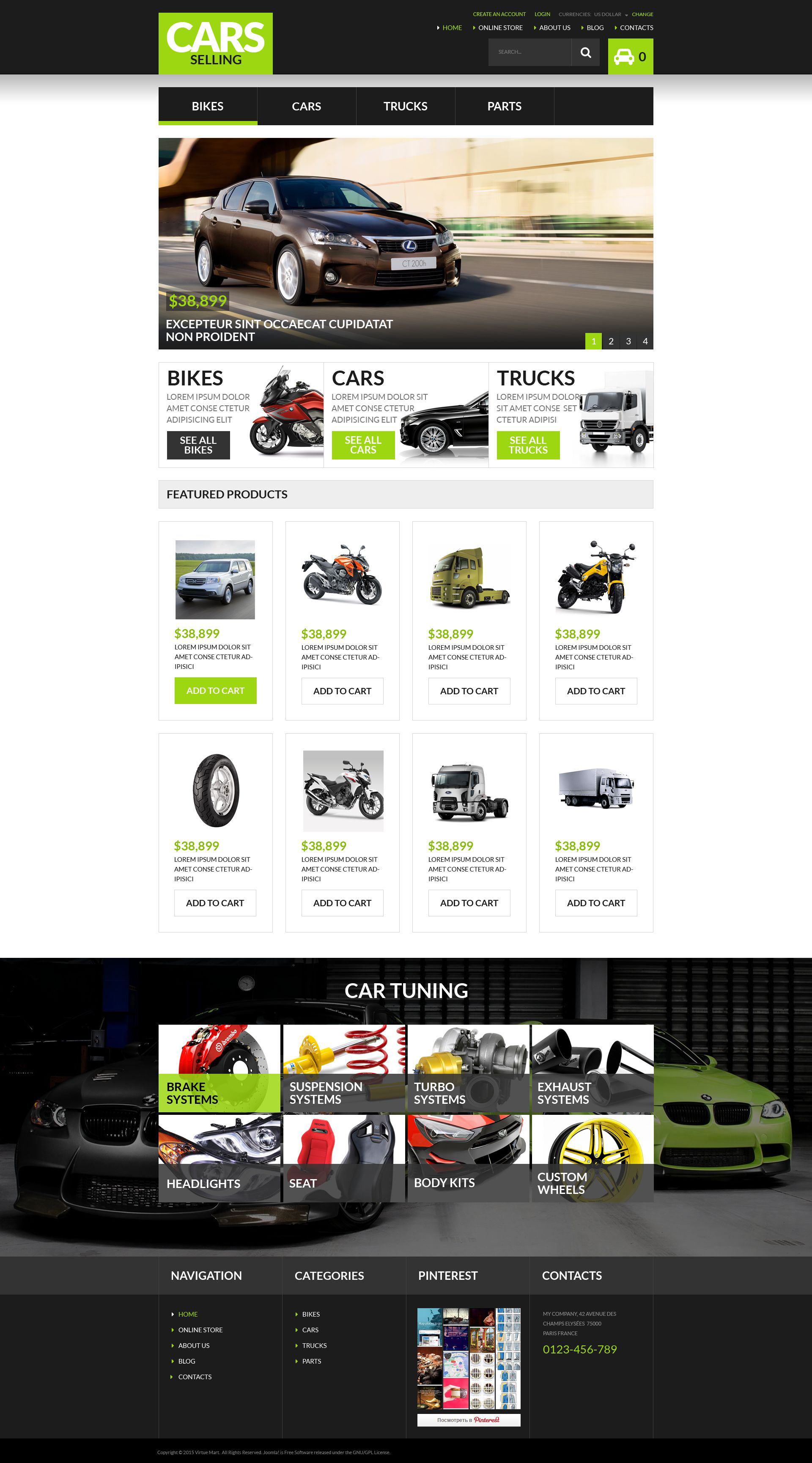 Plantilla VirtueMart "Auto Dealership" #53911
