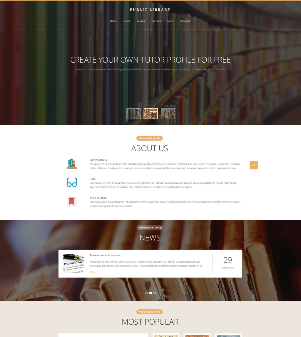 public-library-website-template