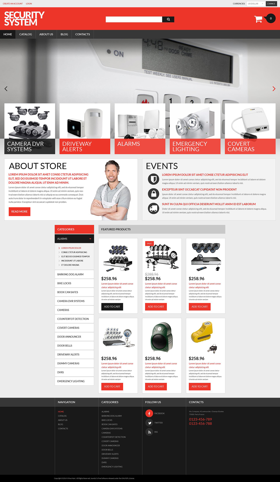 Security Products Store VirtueMart Template New Screenshots BIG