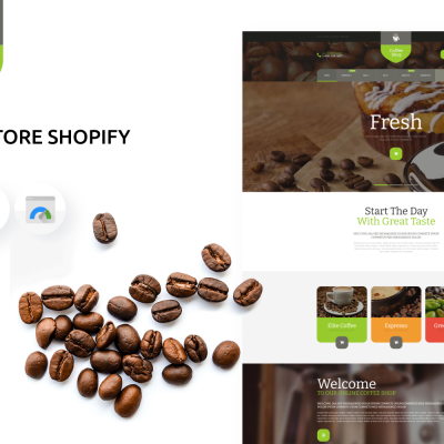 Responsive Tema Shopify #53921 para Sitio de  para Tienda de Café