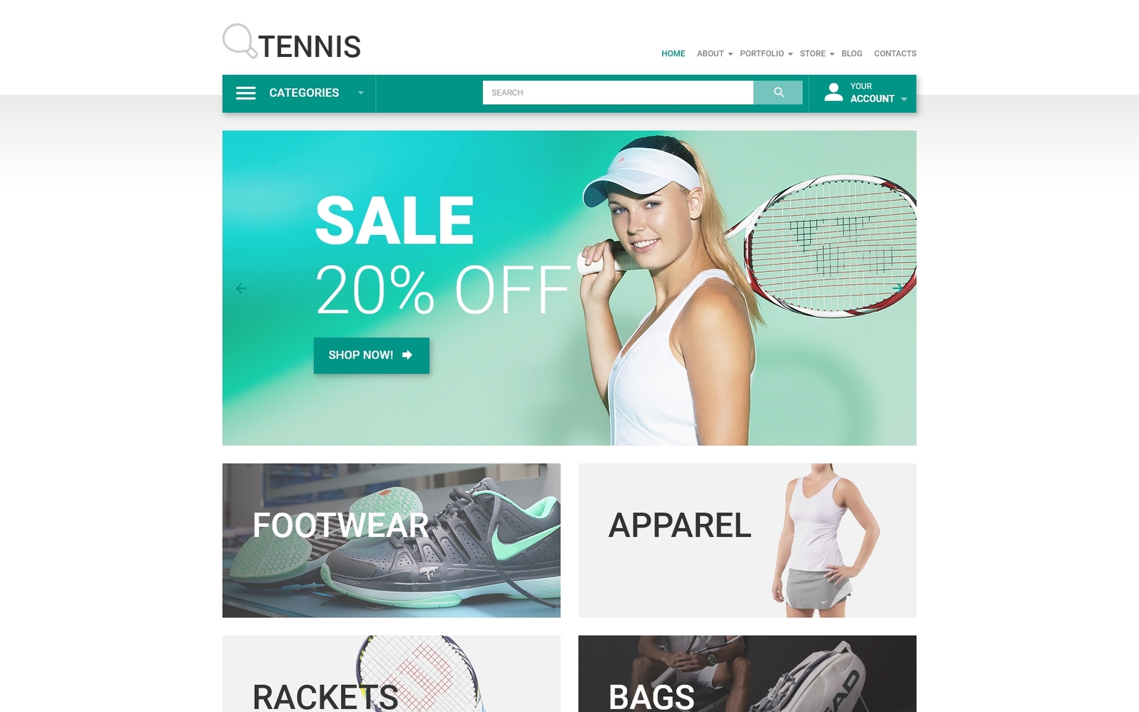 Tema WooCommerce "Tennis" #53951