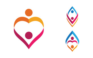 Adoption care community network and social logo design v3.8