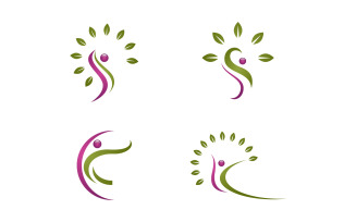 Healthy life Human character logo sign illustration v3.4