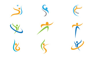 Healthy life Human character logo sign illustration v3.7