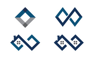 Home industrial Property concept icon logo illustration v3.20