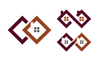 Home industrial Property concept icon logo illustration v3.23