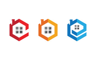 Home industrial Property concept icon logo illustration v3.6