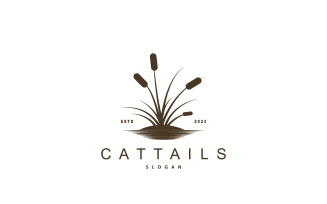 Cattails River Logo Grass Design Simple V10