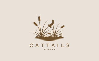 Cattails River Logo Grass Design Simple V11