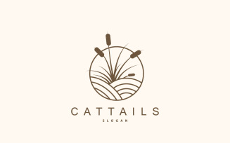 Cattails River Logo Grass Design Simple V12