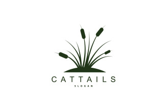 Cattails River Logo Grass Design Simple V13