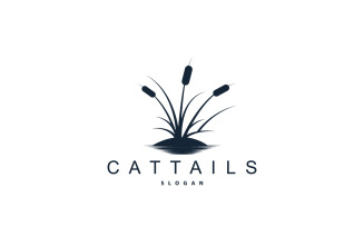 Cattails River Logo Grass Design Simple V4