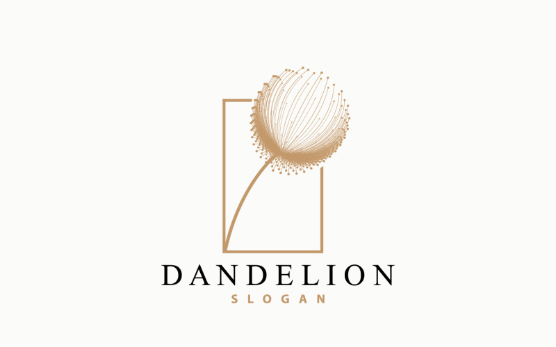 Dandelion Flower Logo Design Simple V10 Logo Template