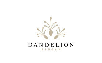 Dandelion Flower Logo Design Simple V2