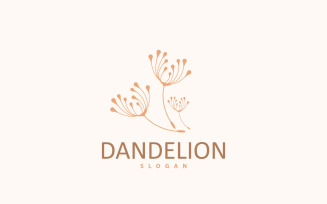 Dandelion Flower Logo Design Simple V4