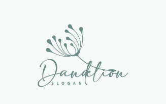 Dandelion Flower Logo Design Simple V6