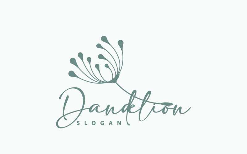 Dandelion Flower Logo Design Simple V6 Logo Template