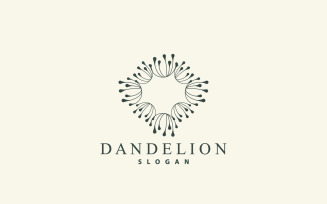 Dandelion Flower Logo Design Simple V7