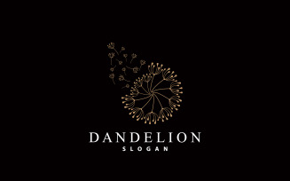 Dandelion Flower Logo Design Simple V8
