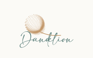 Dandelion Flower Logo Design Simple V9
