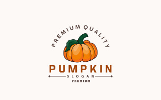 Pumpkin Logo Premium Vegetable Fruit Design V1