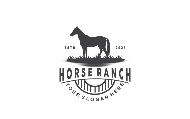 Horse Logo West Farm Ranch V1 Logo Template